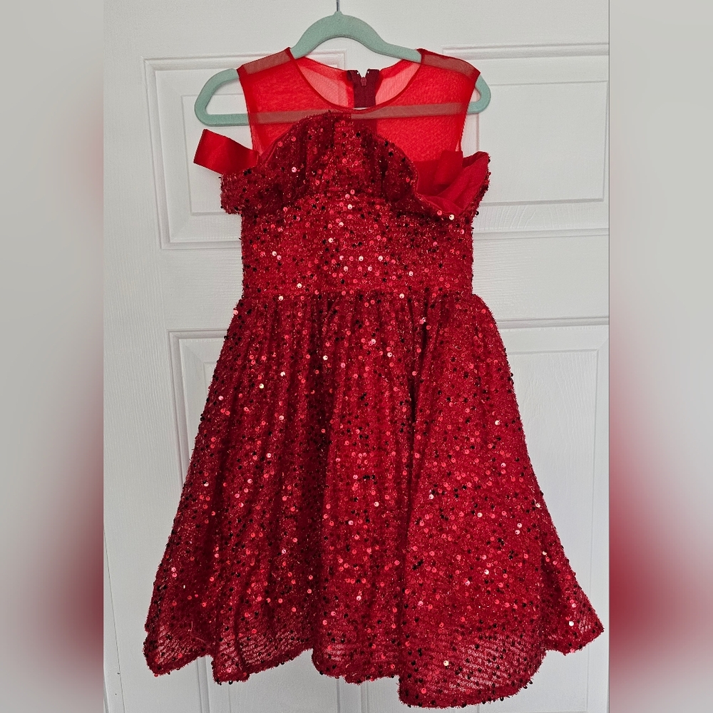 Red Sequin Party Dress Girls 6